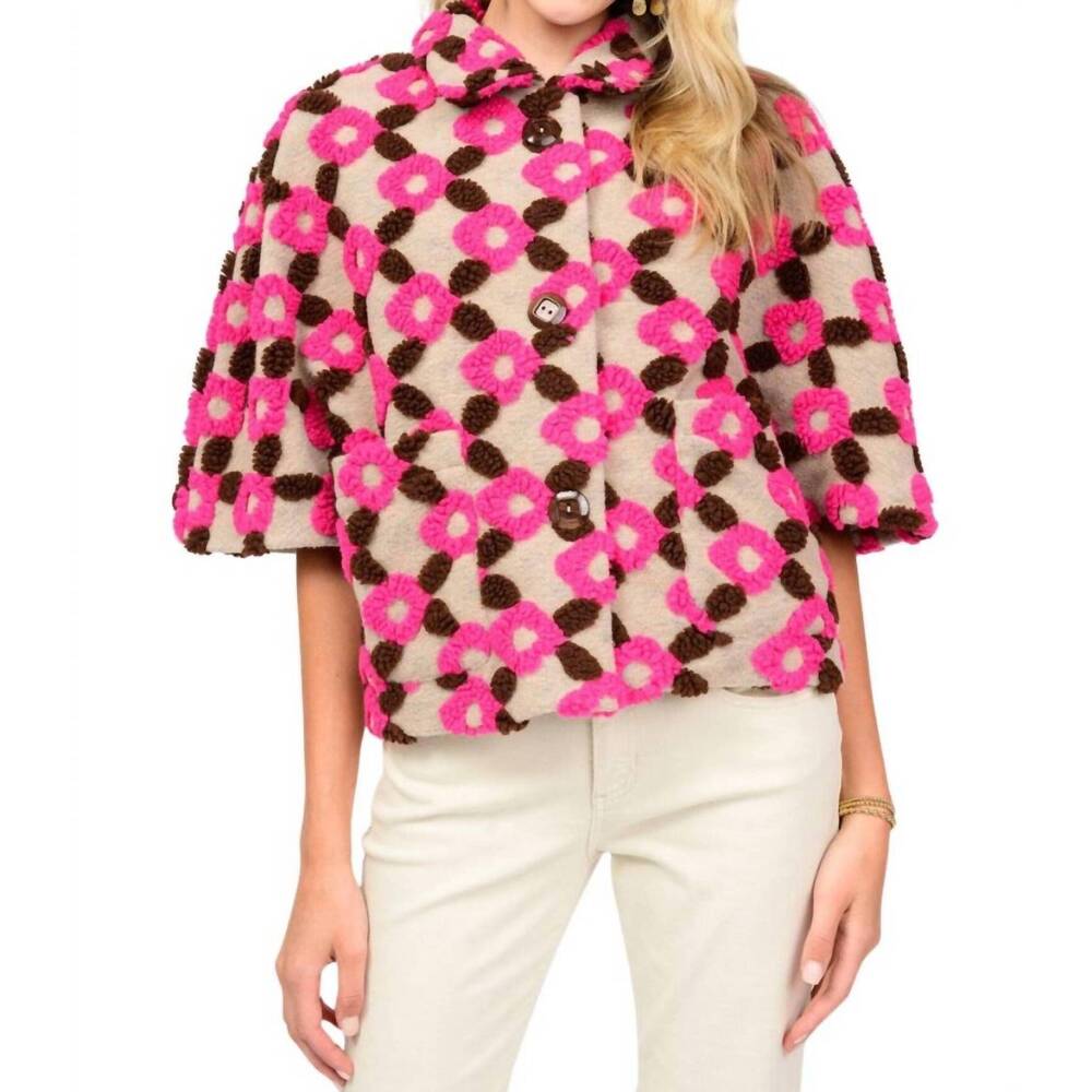 NEW IVY JANE pop flower capelet in pink